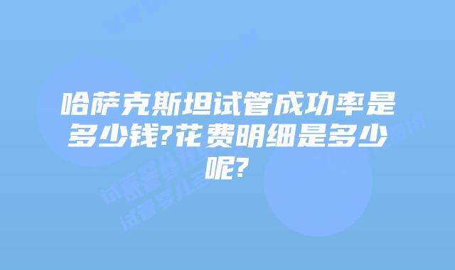 哈萨克斯坦试管成功率是多少钱?花费明细是多少呢?