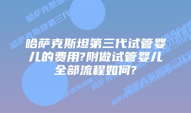 哈萨克斯坦第三代试管婴儿的费用?附做试管婴儿全部流程如何?