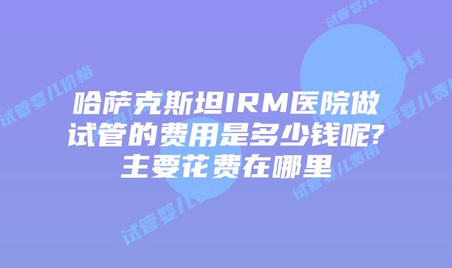 哈萨克斯坦IRM医院做试管的费用是多少钱呢?主要花费在哪里