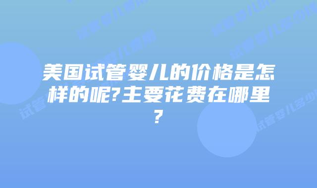 美国试管婴儿的价格是怎样的呢?主要花费在哪里?