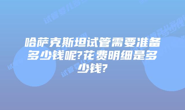 哈萨克斯坦试管需要准备多少钱呢?花费明细是多少钱?