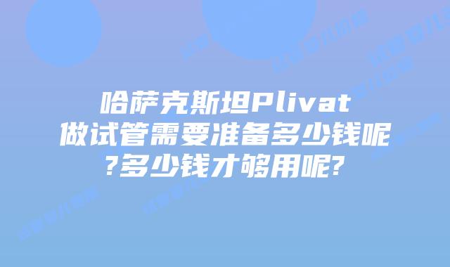 哈萨克斯坦Plivat做试管需要准备多少钱呢?多少钱才够用呢?
