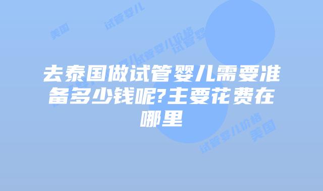 去泰国做试管婴儿需要准备多少钱呢?主要花费在哪里