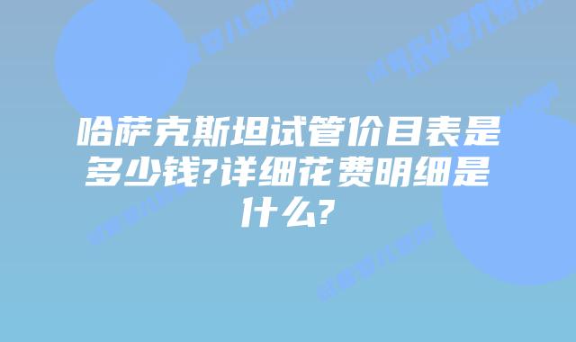 哈萨克斯坦试管价目表是多少钱?详细花费明细是什么?