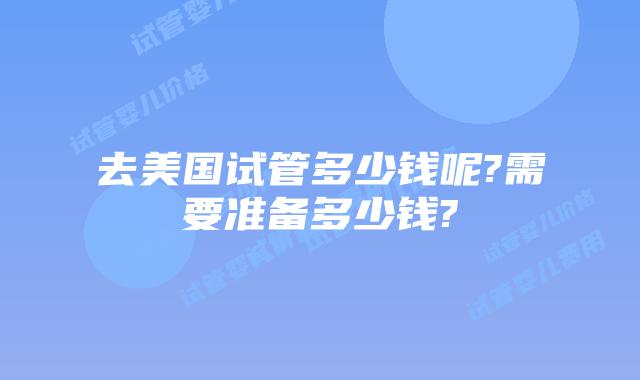 去美国试管多少钱呢?需要准备多少钱?