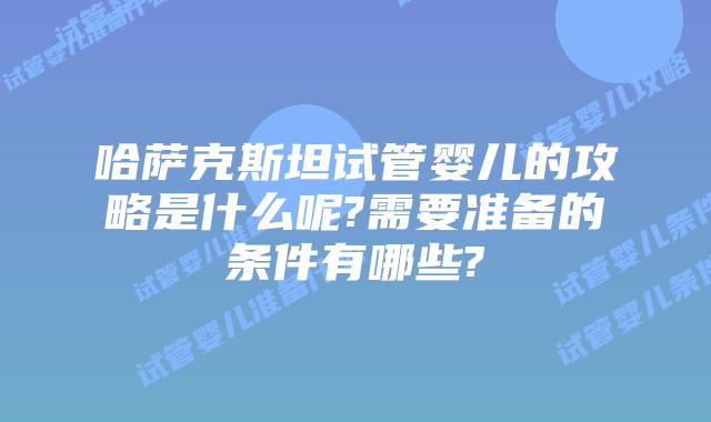 哈萨克斯坦试管婴儿的攻略是什么呢?需要准备的条件有哪些?