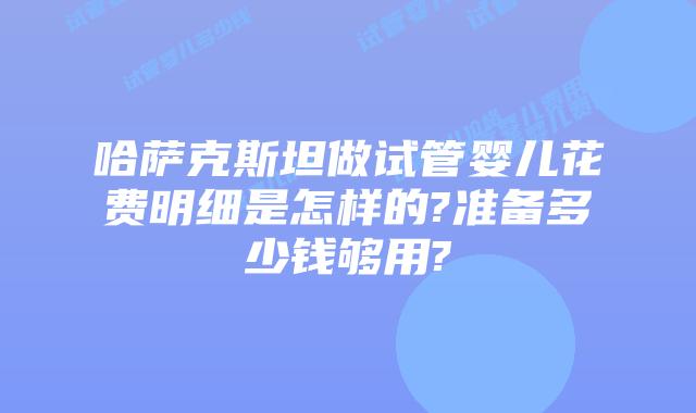 哈萨克斯坦做试管婴儿花费明细是怎样的?准备多少钱够用?
