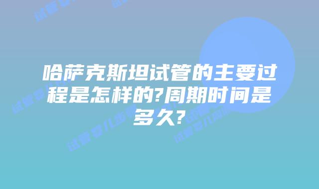 哈萨克斯坦试管的主要过程是怎样的?周期时间是多久?