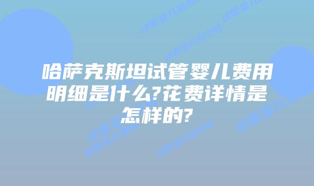 哈萨克斯坦试管婴儿费用明细是什么?花费详情是怎样的?