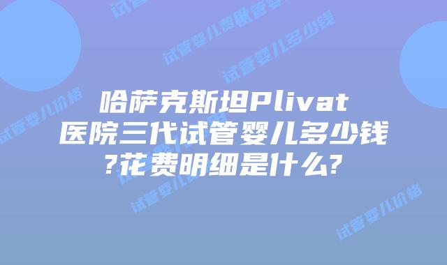 哈萨克斯坦Plivat医院三代试管婴儿多少钱?花费明细是什么?