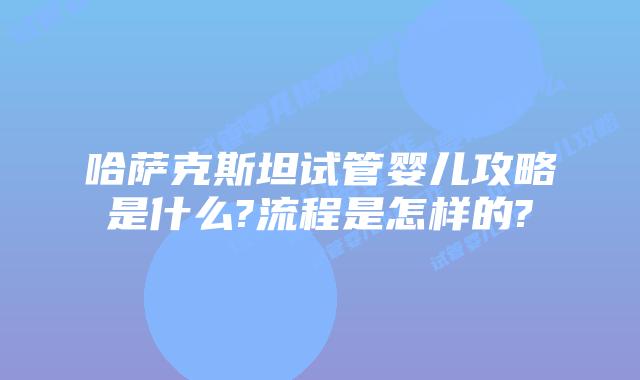 哈萨克斯坦试管婴儿攻略是什么?流程是怎样的?