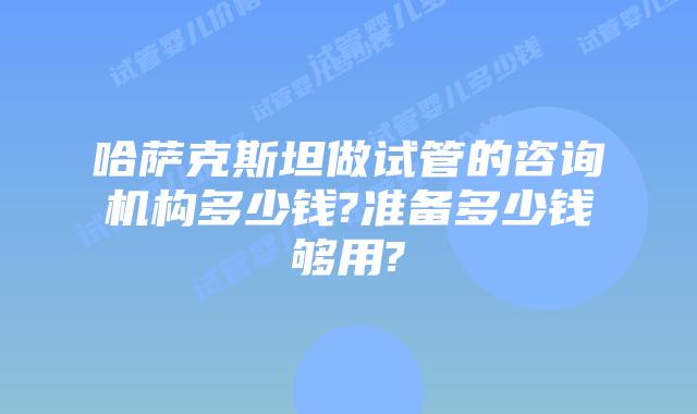 哈萨克斯坦做试管的咨询机构多少钱?准备多少钱够用?