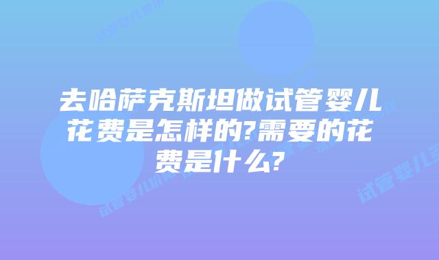 去哈萨克斯坦做试管婴儿花费是怎样的?需要的花费是什么?