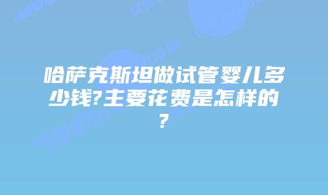 哈萨克斯坦做试管婴儿多少钱?主要花费是怎样的?