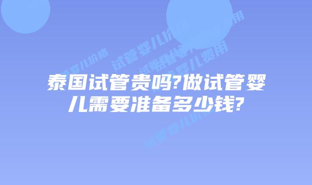 泰国试管贵吗?做试管婴儿需要准备多少钱?