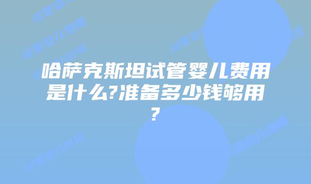 哈萨克斯坦试管婴儿费用是什么?准备多少钱够用?