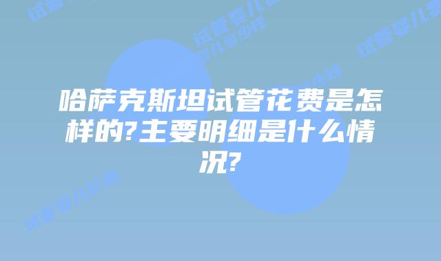 哈萨克斯坦试管花费是怎样的?主要明细是什么情况?