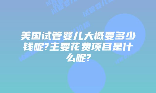 美国试管婴儿大概要多少钱呢?主要花费项目是什么呢?