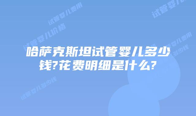 哈萨克斯坦试管婴儿多少钱?花费明细是什么?
