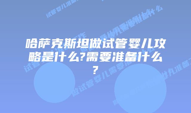 哈萨克斯坦做试管婴儿攻略是什么?需要准备什么?