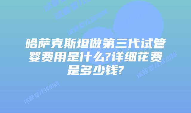 哈萨克斯坦做第三代试管婴费用是什么?详细花费是多少钱?