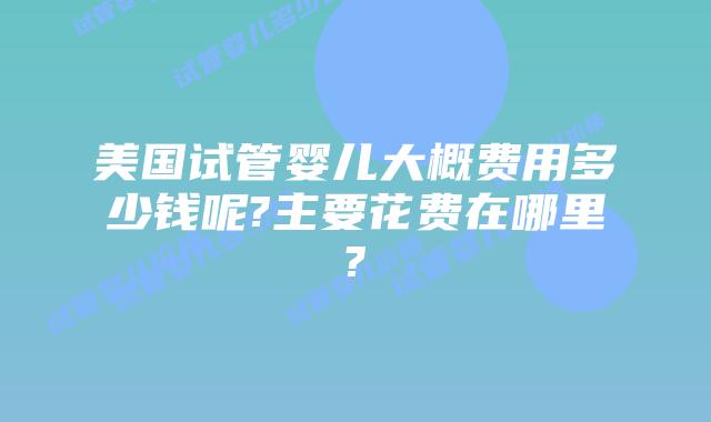 美国试管婴儿大概费用多少钱呢?主要花费在哪里?