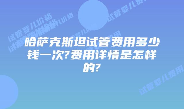 哈萨克斯坦试管费用多少钱一次?费用详情是怎样的?
