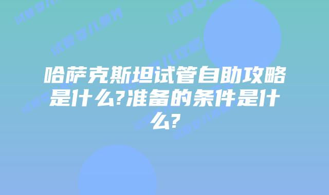 哈萨克斯坦试管自助攻略是什么?准备的条件是什么?