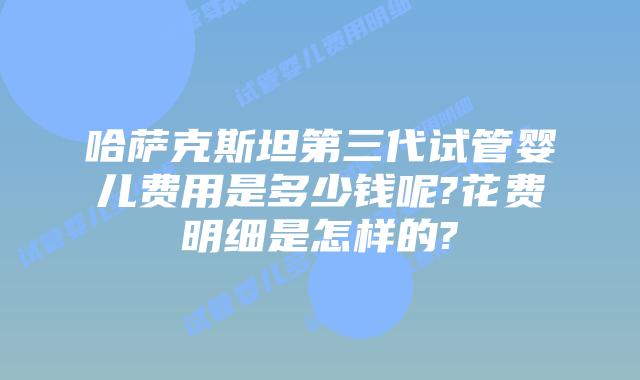 哈萨克斯坦第三代试管婴儿费用是多少钱呢?花费明细是怎样的?