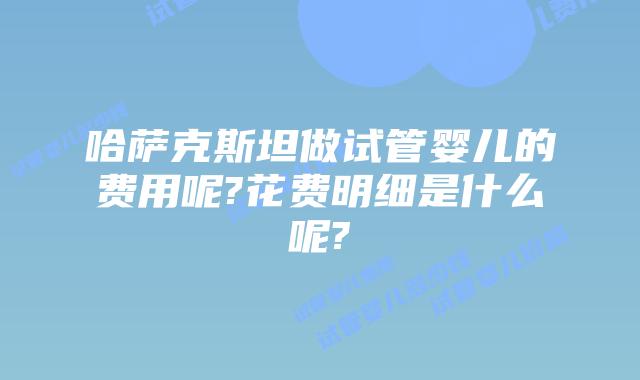 哈萨克斯坦做试管婴儿的费用呢?花费明细是什么呢?