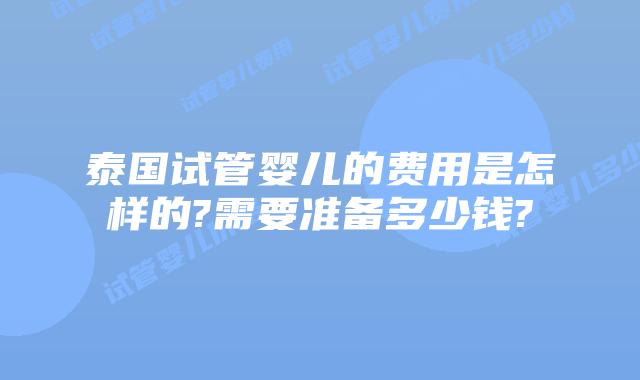 泰国试管婴儿的费用是怎样的?需要准备多少钱?
