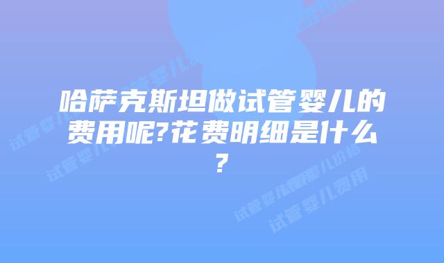 哈萨克斯坦做试管婴儿的费用呢?花费明细是什么?