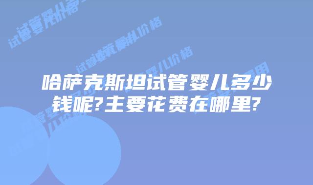 哈萨克斯坦试管婴儿多少钱呢?主要花费在哪里?