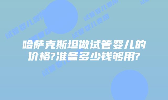 哈萨克斯坦做试管婴儿的价格?准备多少钱够用?