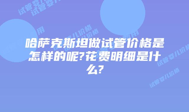 哈萨克斯坦做试管价格是怎样的呢?花费明细是什么?