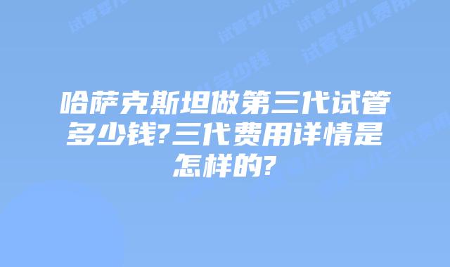 哈萨克斯坦做第三代试管多少钱?三代费用详情是怎样的?