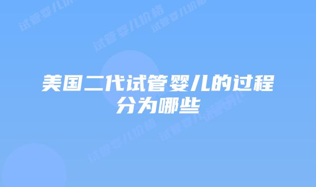 美国二代试管婴儿的过程分为哪些