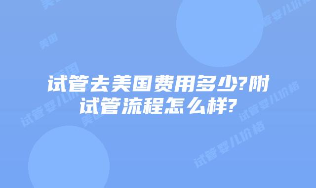 试管去美国费用多少?附试管流程怎么样?