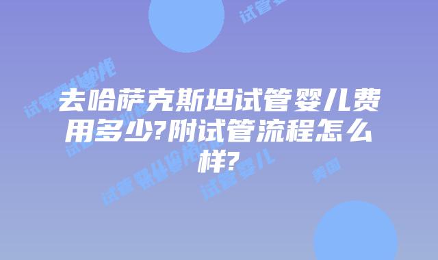 去哈萨克斯坦试管婴儿费用多少?附试管流程怎么样?