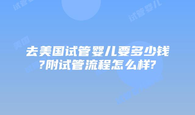 去美国试管婴儿要多少钱?附试管流程怎么样?
