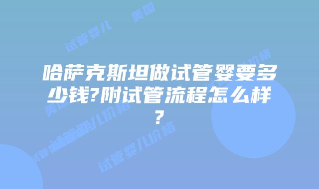 哈萨克斯坦做试管婴要多少钱?附试管流程怎么样?