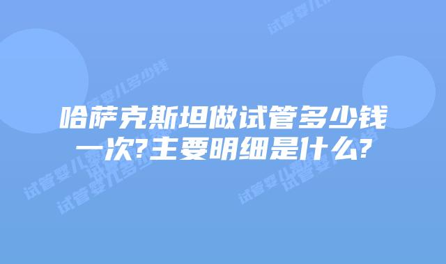 哈萨克斯坦做试管多少钱一次?主要明细是什么?