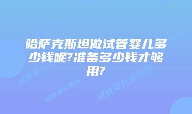哈萨克斯坦做试管婴儿多少钱呢?准备多少钱才够用?