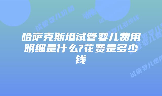 哈萨克斯坦试管婴儿费用明细是什么?花费是多少钱