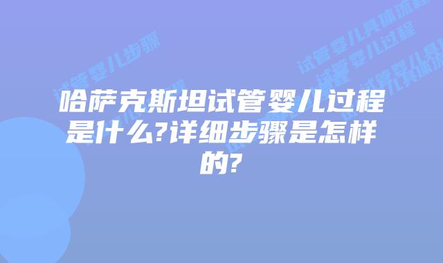 哈萨克斯坦试管婴儿过程是什么?详细步骤是怎样的?