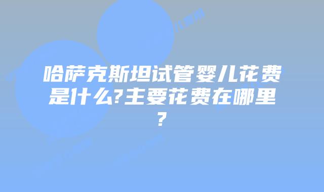哈萨克斯坦试管婴儿花费是什么?主要花费在哪里?