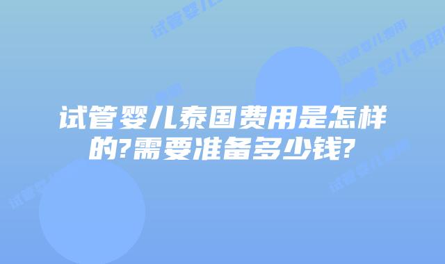 试管婴儿泰国费用是怎样的?需要准备多少钱?