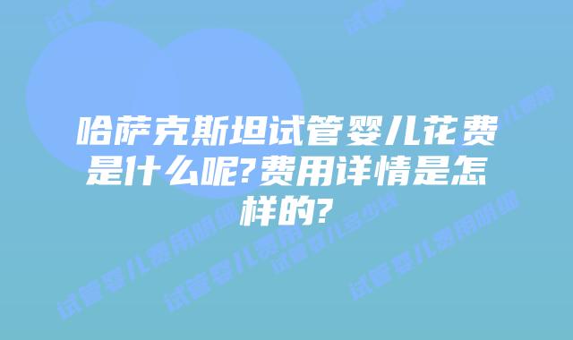 哈萨克斯坦试管婴儿花费是什么呢?费用详情是怎样的?