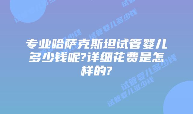 专业哈萨克斯坦试管婴儿多少钱呢?详细花费是怎样的?