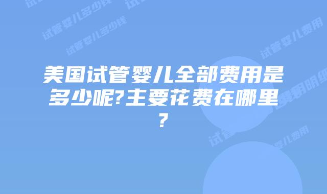 美国试管婴儿全部费用是多少呢?主要花费在哪里?